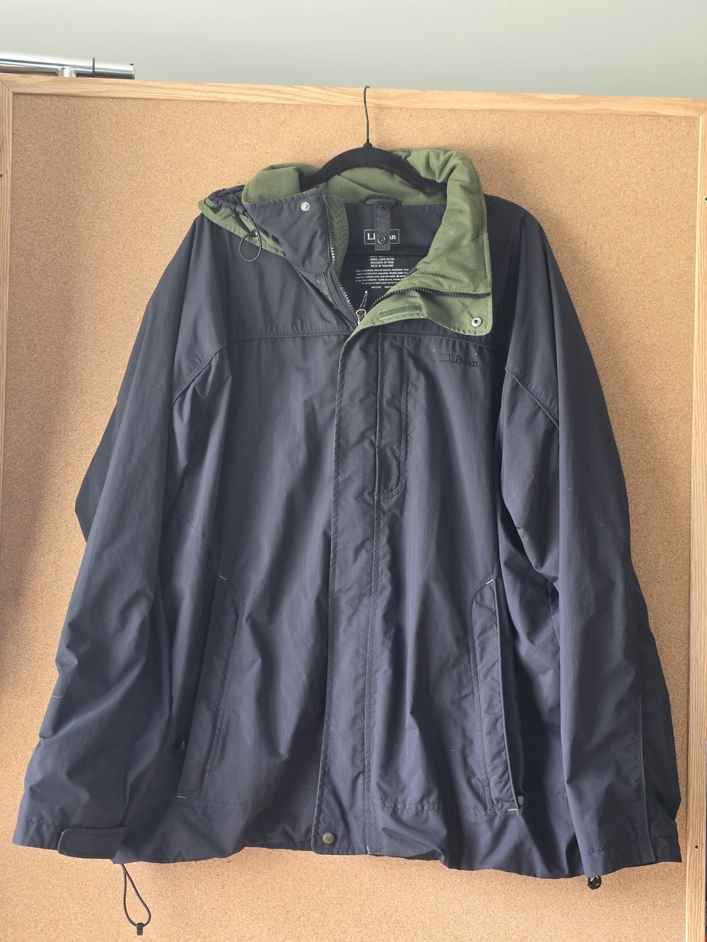 L.L. Bean Nylon Hooded Jacket XXL Tall Blue Lightweight Windbreaker 2X